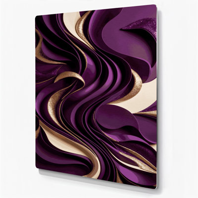 Abstract Shapes 27 Purple Metal Wall Art