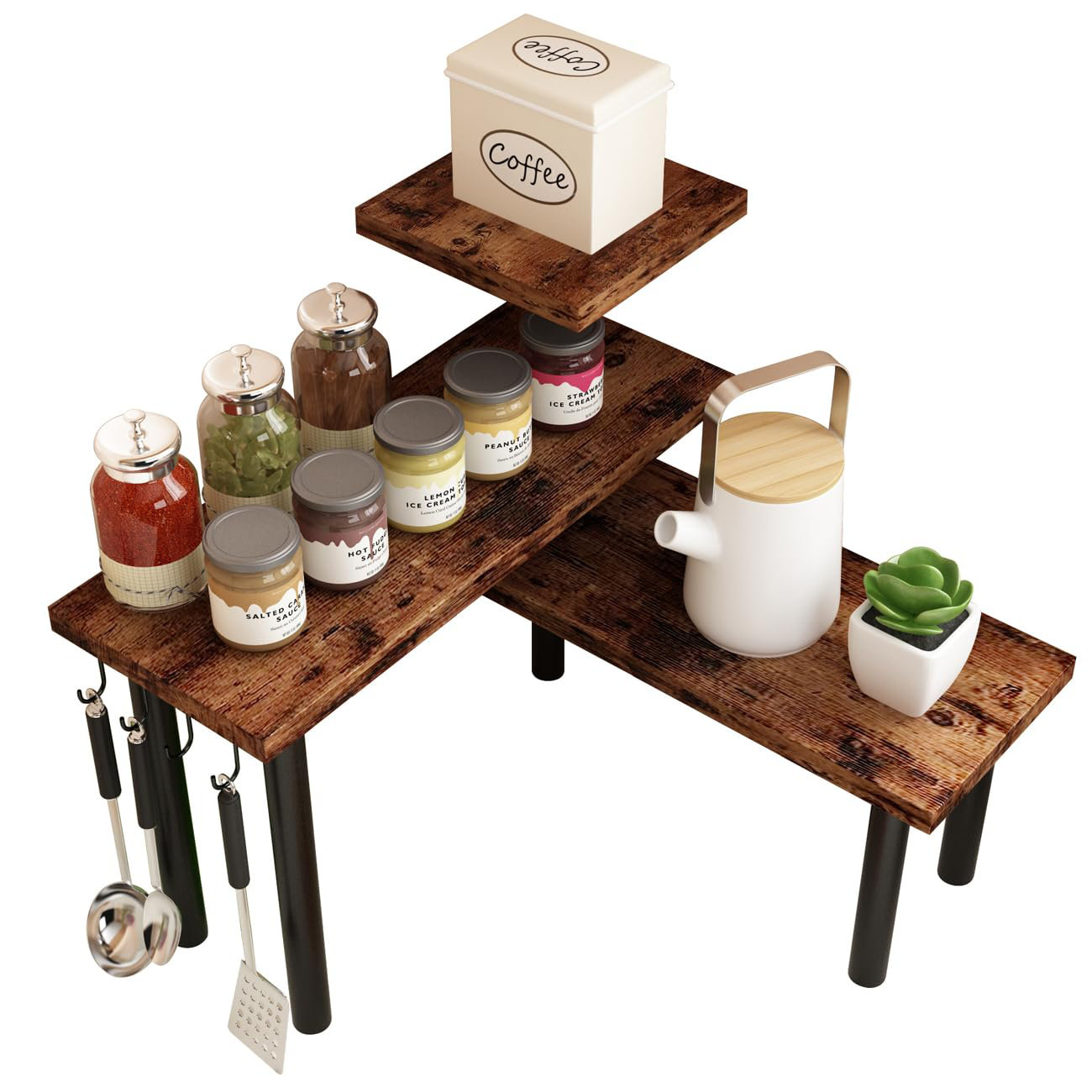 17 Stories Kitchen Countertop Organizer Corner Shelf, Bathroom Counter ...