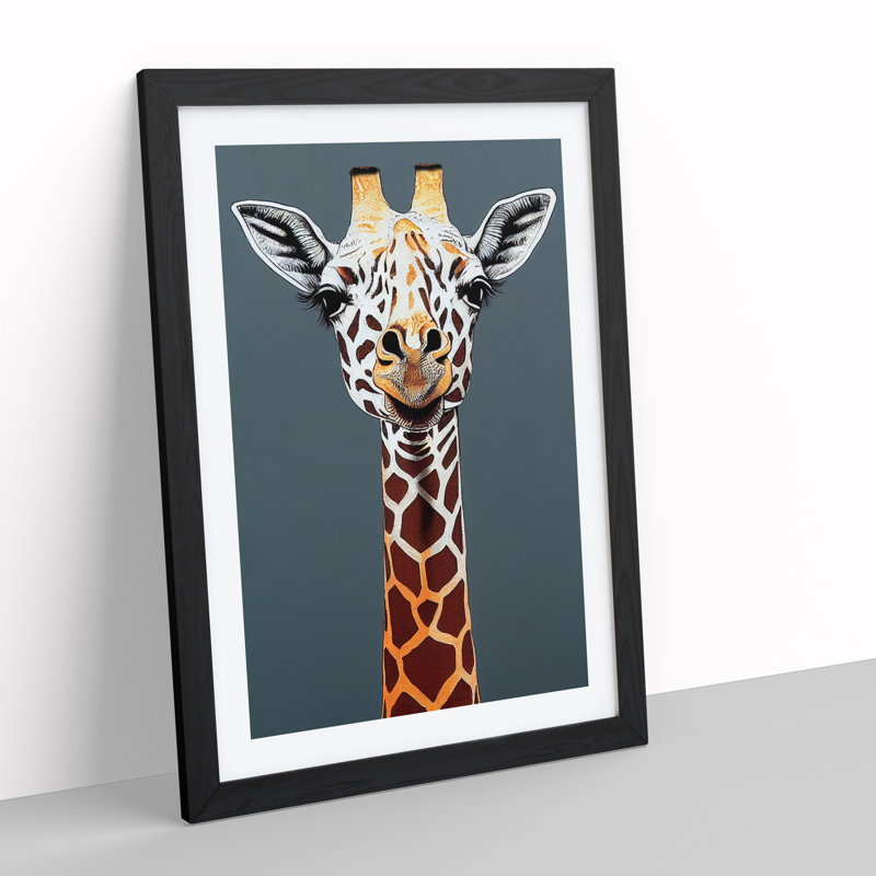 Marvellous Giraffe - Framed Print, Black, 34cm H x 25cm W x 2cm D