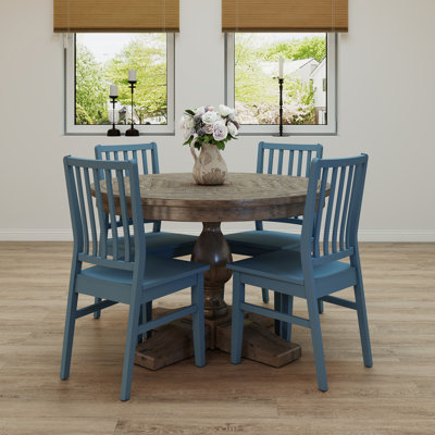 Ensemble de salle à manger 5 pièces Mid-Century moderne en bois et chaises rembourrées pour la maison, la cuisine, la salle à manger