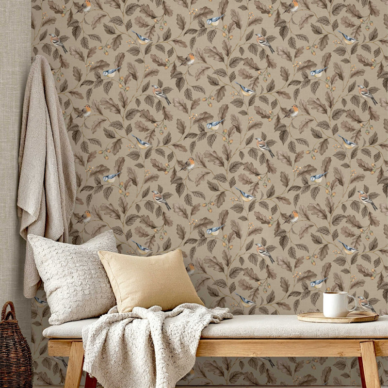 Oakleigh Trail Luxury Textured Wallpaper, Taupe