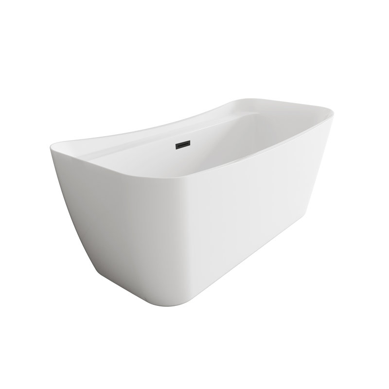 Dezra 66.94'' x 30.75'' Soaking Bathtub, Matte Black