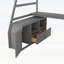 Lit mezzanine simple avec 7 tiroirs, 2 tablettes et bureau intégré - gris, peu encombrant et multifonctionnel-133490514-133490513