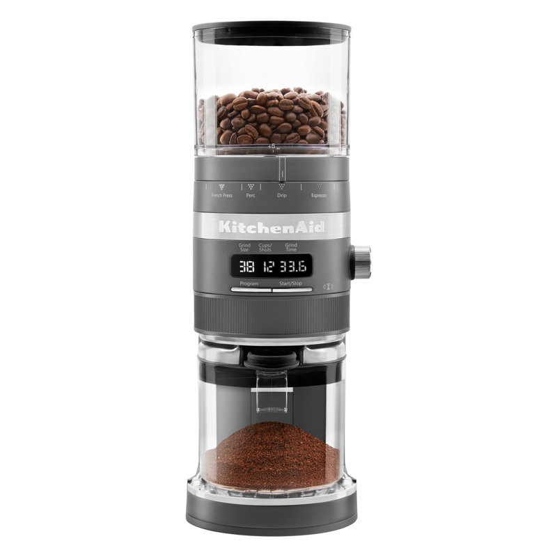 KitchenAid Burr Coffee Grinder in Matte Charcoal Gray, Matte Charcoal Gray