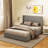 Upholstered Platform Bed Frame with Storage Drawers-588313082