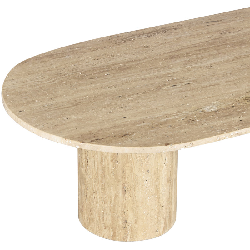 Salerno Marble Top Coffee Table, Travertine