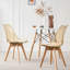 Ensemble de 4 chaises de salle à manger en acrylique, chaises de cuisine transparentes avec assise rembourrée, pieds en bois massif, brun clair, idéales pour le salon ou le bureau.-919520907-919520910