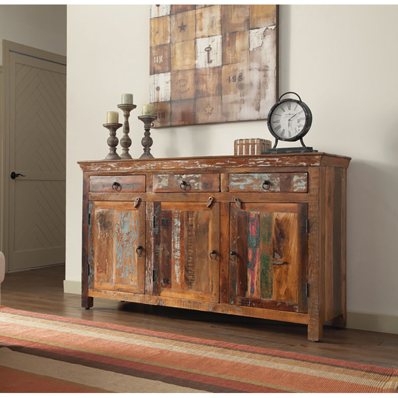 Mukul 3-Door Solid and Manufactured Wood Accent Cabinet