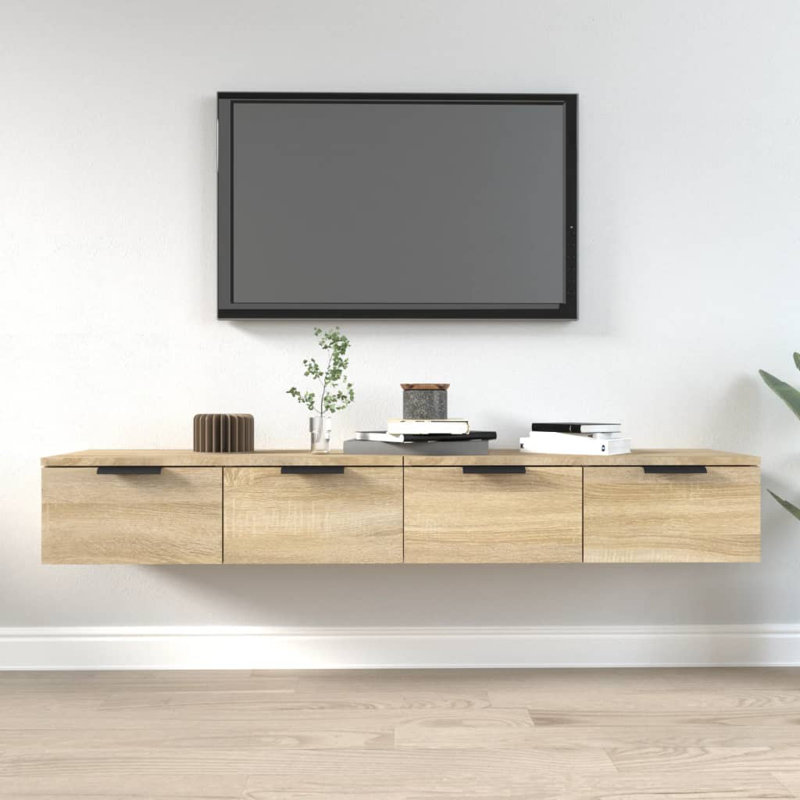 vidaXL Wall Cabinet Storage Cabinet for Living Room Engineered Wood, Black