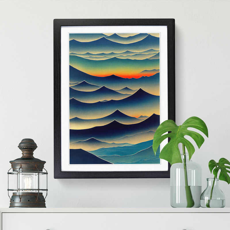 Ocean Seascape Abstract Vol.3 - Picture Frame Print, 46cm H x 34cm W x 2cm D, Black