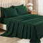 Ensemble d'édredon pour grand lit Andency vert foncé - 7 pièces Ensembles d'édredon pour grand lit, ensemble de lit léger uni avec édredon, draps, taies d'oreiller et taies décoratives-124612820-124612830