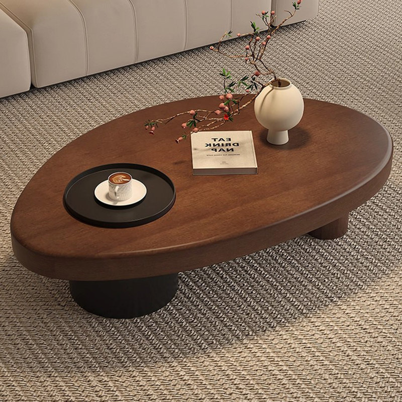 Table basse rétro en bois massif noyer, H 13,39 po x L 39,37 po x l 23,62 po, Noyer
