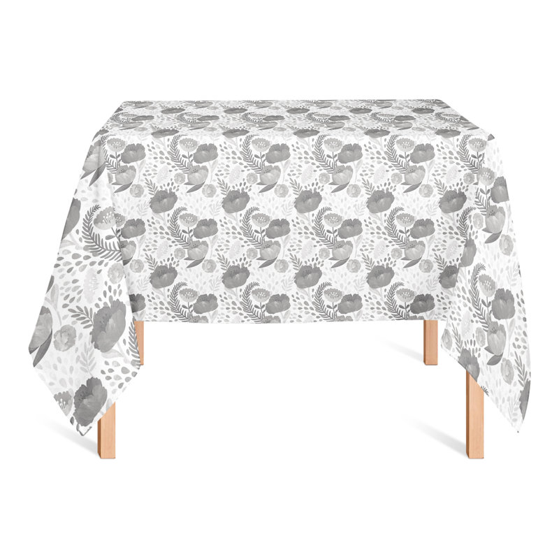 Simple Floral Yellow 2 Tablecloth, Gray