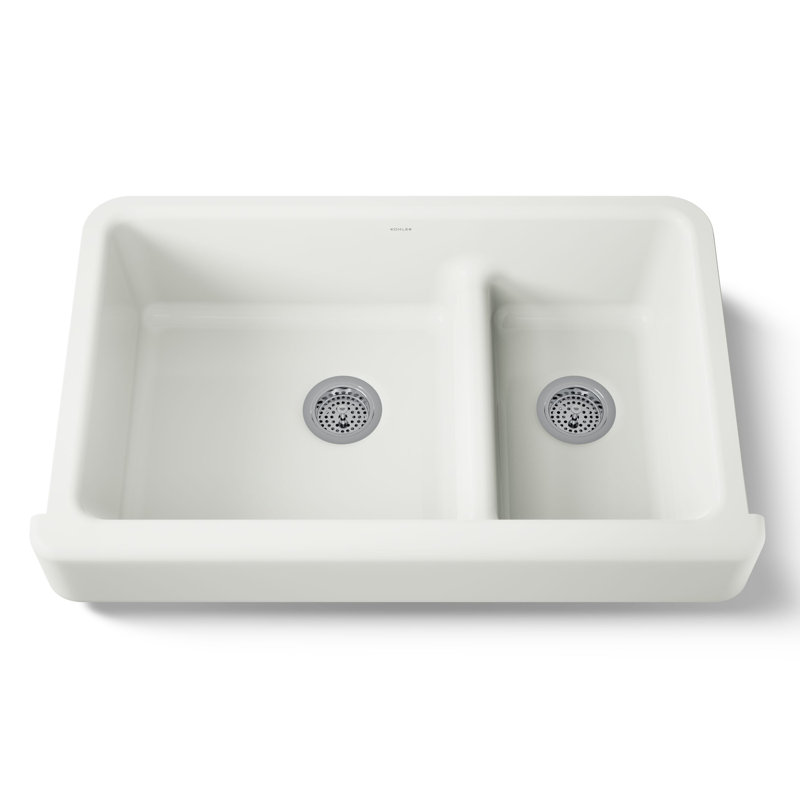 Whitehaven 36" L x 22" W Double Basin Farmhouse/Apron Kitchen Sink, Dune