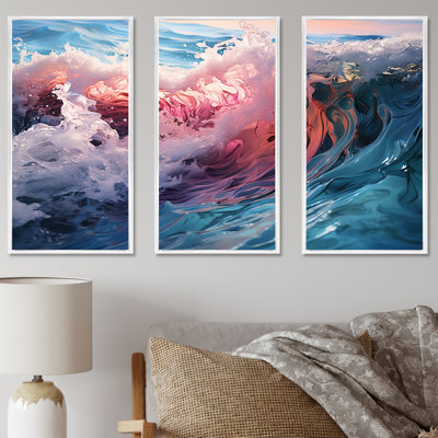 «Tropical Beach Waves Fusion II», ensemble d'art mural sur toile