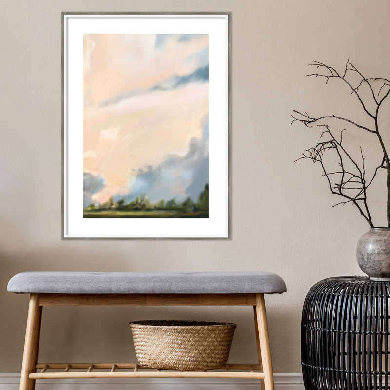 «Cloud II» par Miraval - impression encadrée, L 17 po x H 21 po x P 2 po, Encadrement argenté