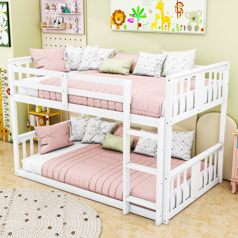 Decarlos Kids Twin Over Twin Bunk Bed, White