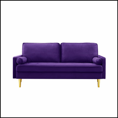 65-Inch Minimalist Velvet Sofa With Metal Legs, Comfortable And Stylish For Living Room Or Bedroom