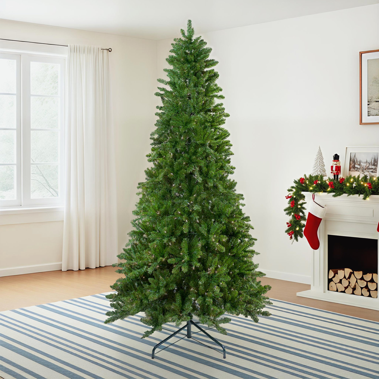 14' Pre-Lit Eastern Pine Slim Artificial Christmas Tree - Clear Lights, 14' H