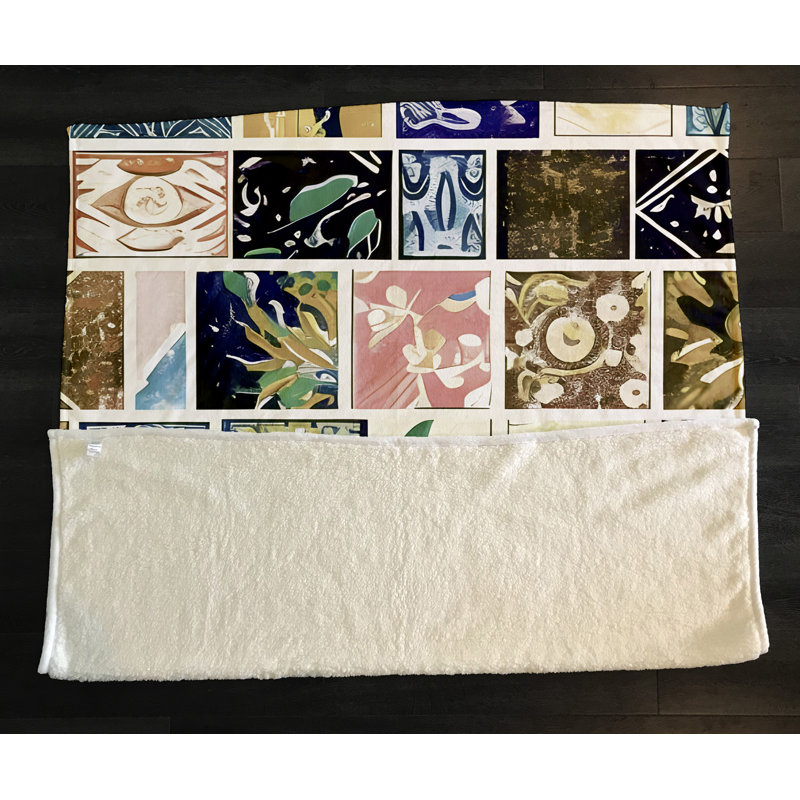 Throw Blanket, 68" W x 80" L, Checkered/Abstract, Pink/Yellow/Blue