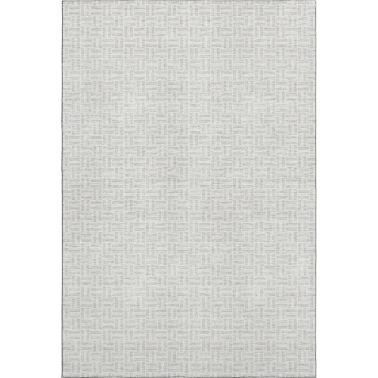 Premium Machine Washable Prisco Silver Rug