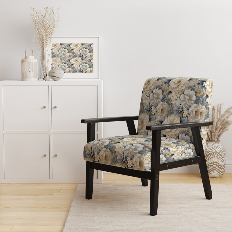 Chaise d'appoint florale Cobalt, Motif victorien splendeur urbaine XII