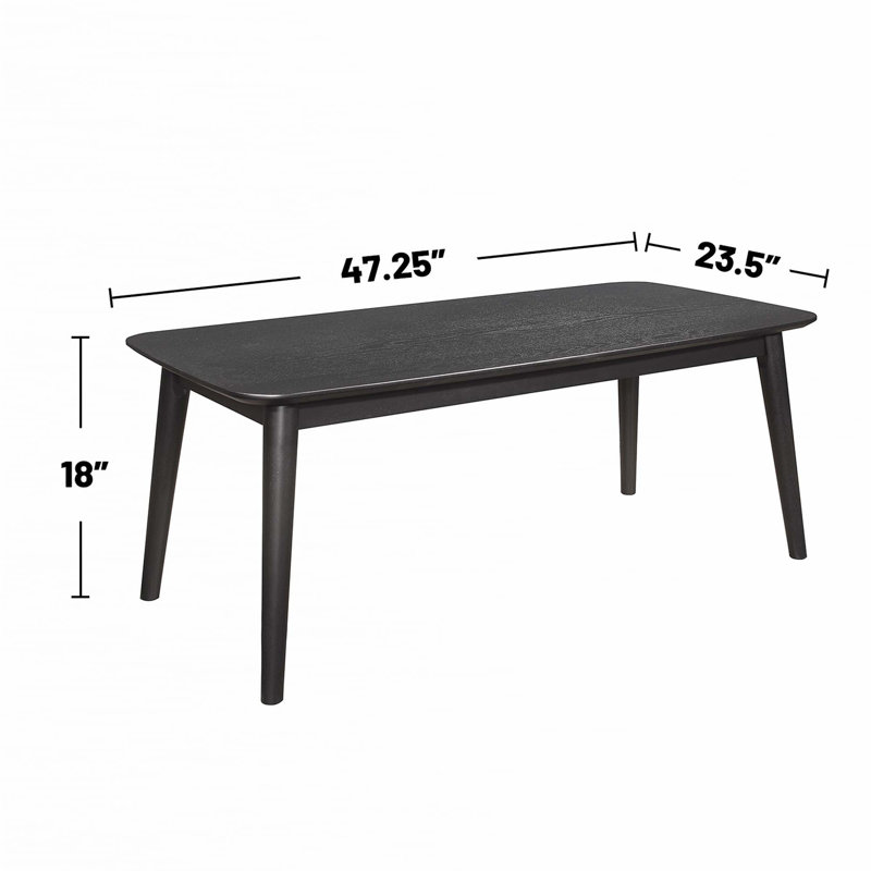 3 Piece Rectangular Coffee Table Set, Black