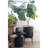 SantaClara Round Metal Planter with Chevron Pattern on Stand