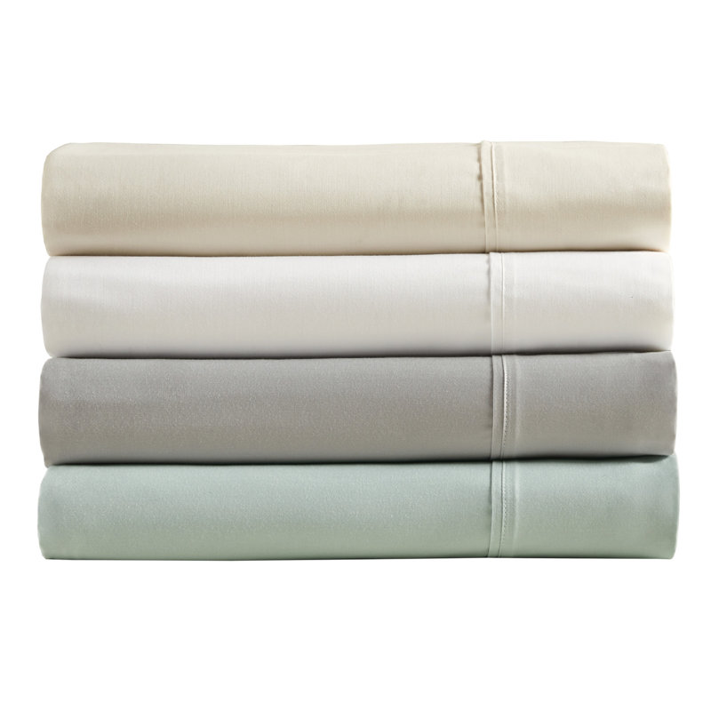 Seafoam Cotton Sateen Queen Sheet Set, 400 Thread Count