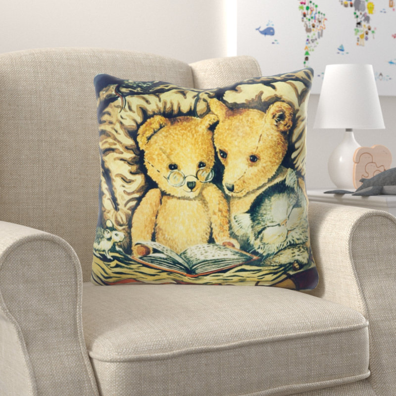 Coussin décoratif aquarelle Burnes, Microsuède, Intérieur