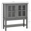 Armoire à café, buffet moderne, armoire de cuisine avec 2 portes en verre, tablette intérieure réglable et tablette inférieure
