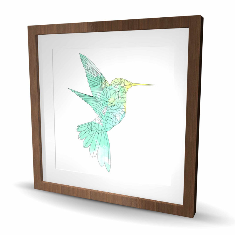 Imprimé géométrique colibri | Oiseau encadré mat