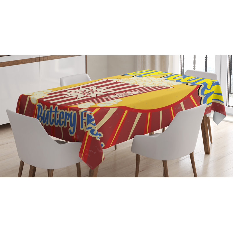Grunge Popcorn Commercial Print Tablecloth, 84" L x 60" W
