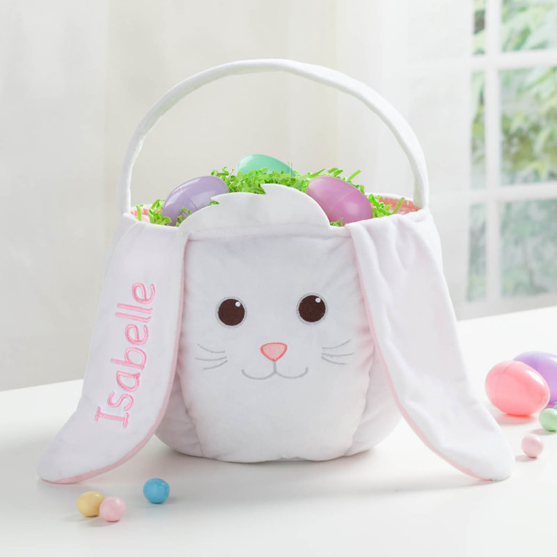 Panier en tissu de pâques personnalisé lapin