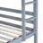 Twin Over Twin Bunk Bed With Shelves, Rubber Wood Bed With Shelves Headboard, Safety Guardrails And Ladder, Convertible To 2 Beds,Grey-905846052