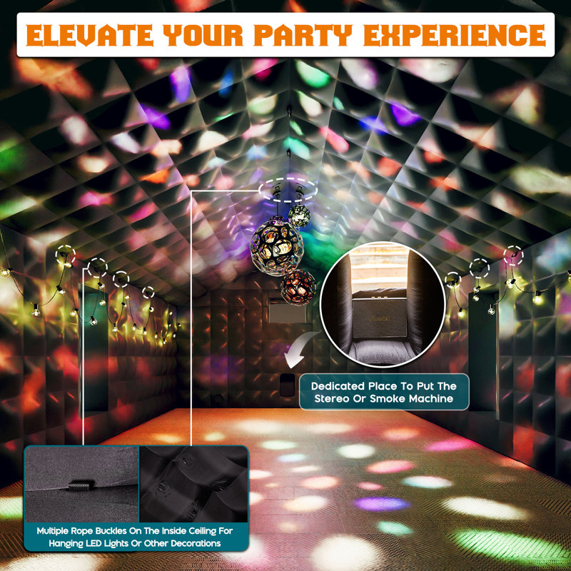Large Black Inflatable Night-Club Tent for Adults with Two Side Doors