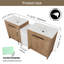 Meuble-lavabo double 72 po avec lavabo en céramique et armoire de rangement blanche Beid-1294429812