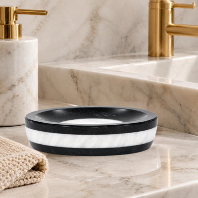 Meagan Marble Soap Dish Bathroom Tray Tumbler