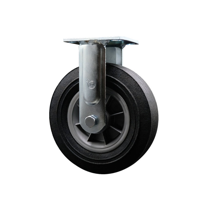 Roulettes de service semi-pneumatiques noires 8 pouces