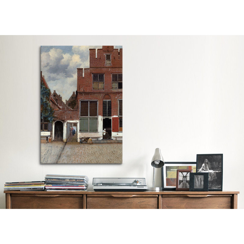 Reproduction d'art sur toile tendue, "Street in Delft" par Johannes Vermeer, H 40 po x l 26 po x P 1,5 po, Toile tendue