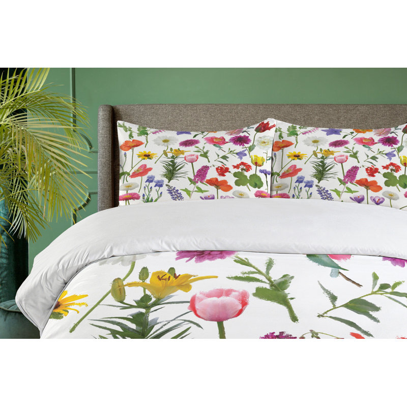 Cottage Americana Polyester Floral Duvet Cover