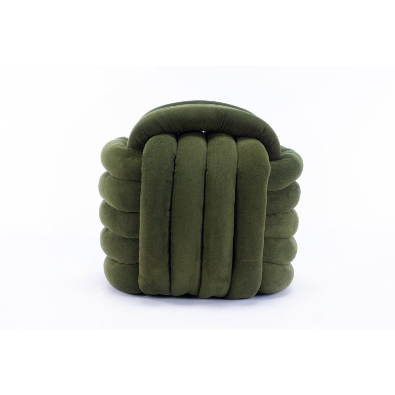 Chenille Fabric Modern Knot Design Ottoman Makeup Stool Footstool, Comfortable And Stylish Seat For Living Room, Bedroom