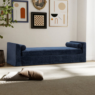 Banc rembourré avec deux coussins Modern Chenille