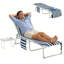 Chaise longue pliante, chaise de bronzage d'extérieur avec table d'appoint, chaise longue de plage réglable à 5 niveaux avec appui-tête, poche latérale pour patio, cour, plage, bord de piscine-1909008570