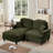 Chenille Loveseat with Flared Arms and ottoman-96757120