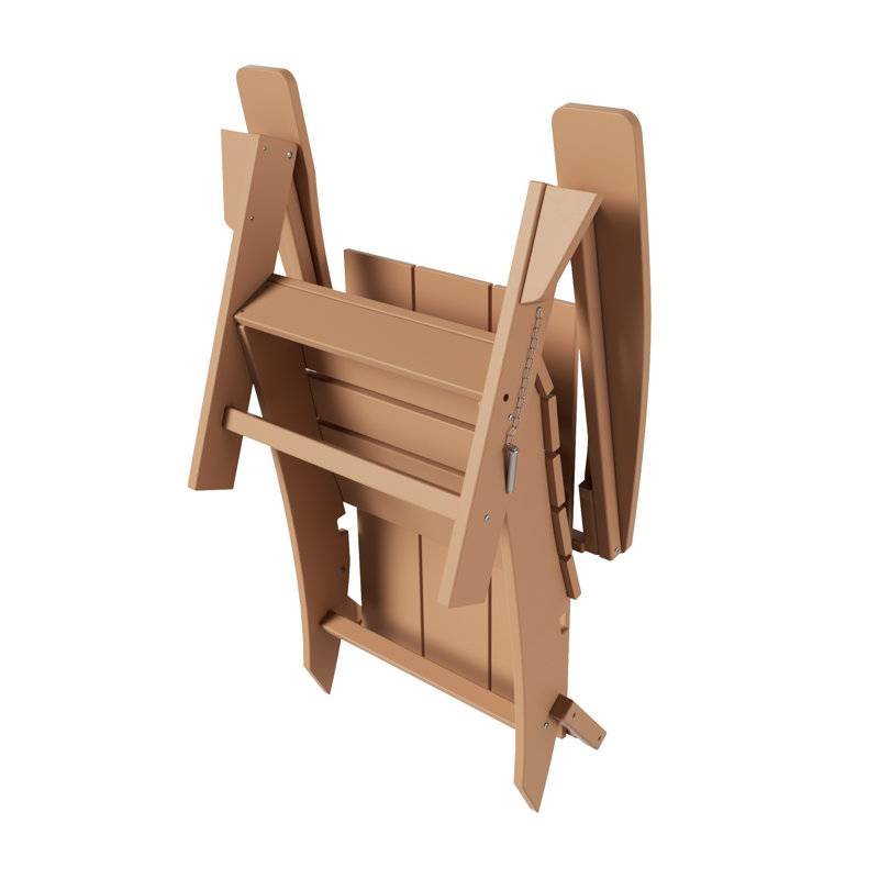 Chaise Adirondack pliante en plastique PEHD Joubert, Teck