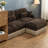 Modern Sofas, 100 Inch Chenille Leopard Sectional With Ottoman For Home