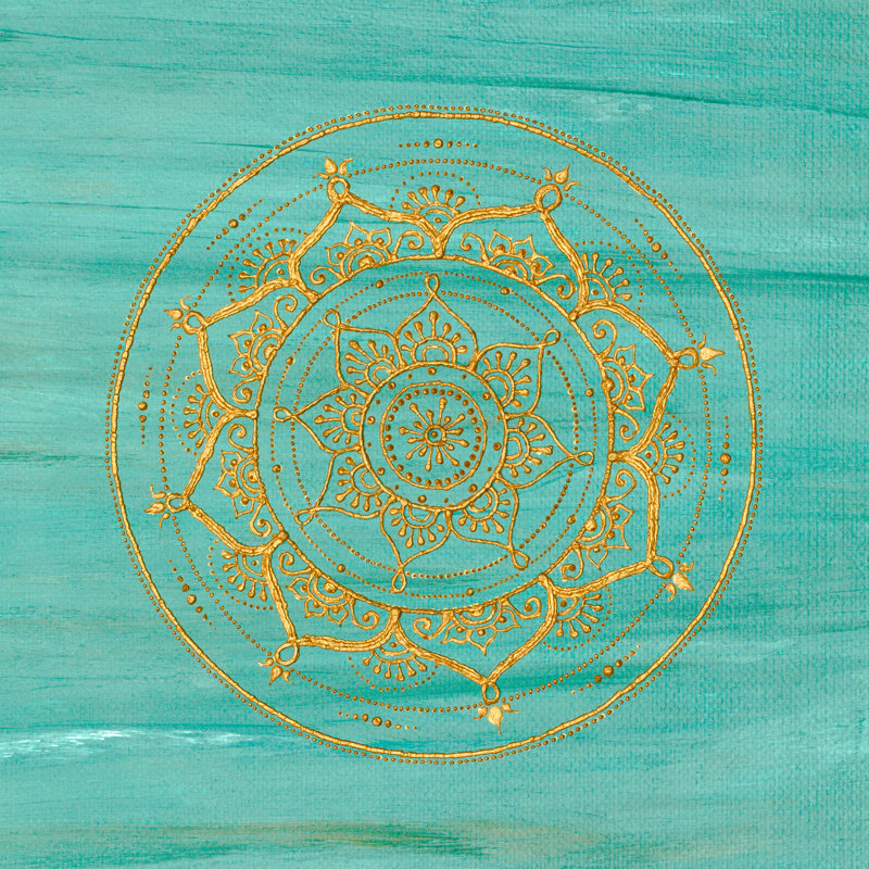 Unique Golden Mandala by Dan Comaniciu - Wrapped Canvas Print, 91cm H x 91cm W x 3.8cm D