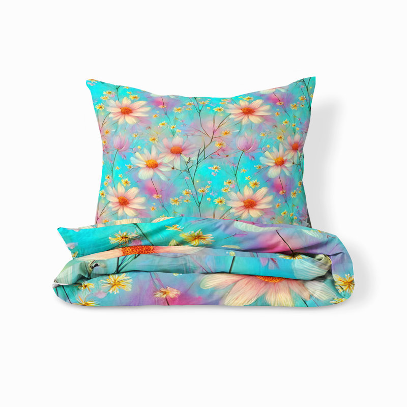 Floral Duvet Cover, King Duvet Cover + 2 King Shams