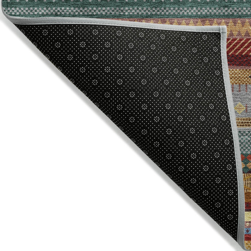 Machine Washable Indoor/Outdoor Husby ACN2218 Striped Rug, Rectangle 3' x 5'